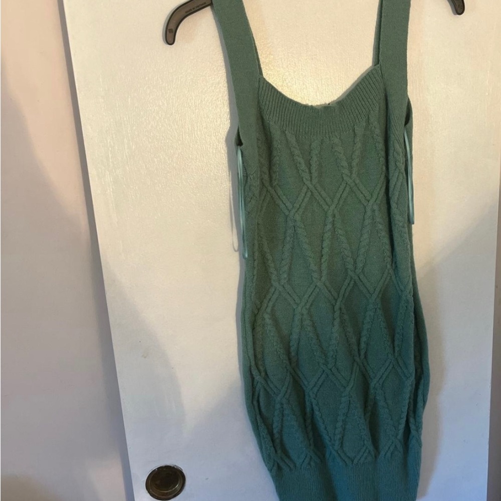 Sage green knitted dress